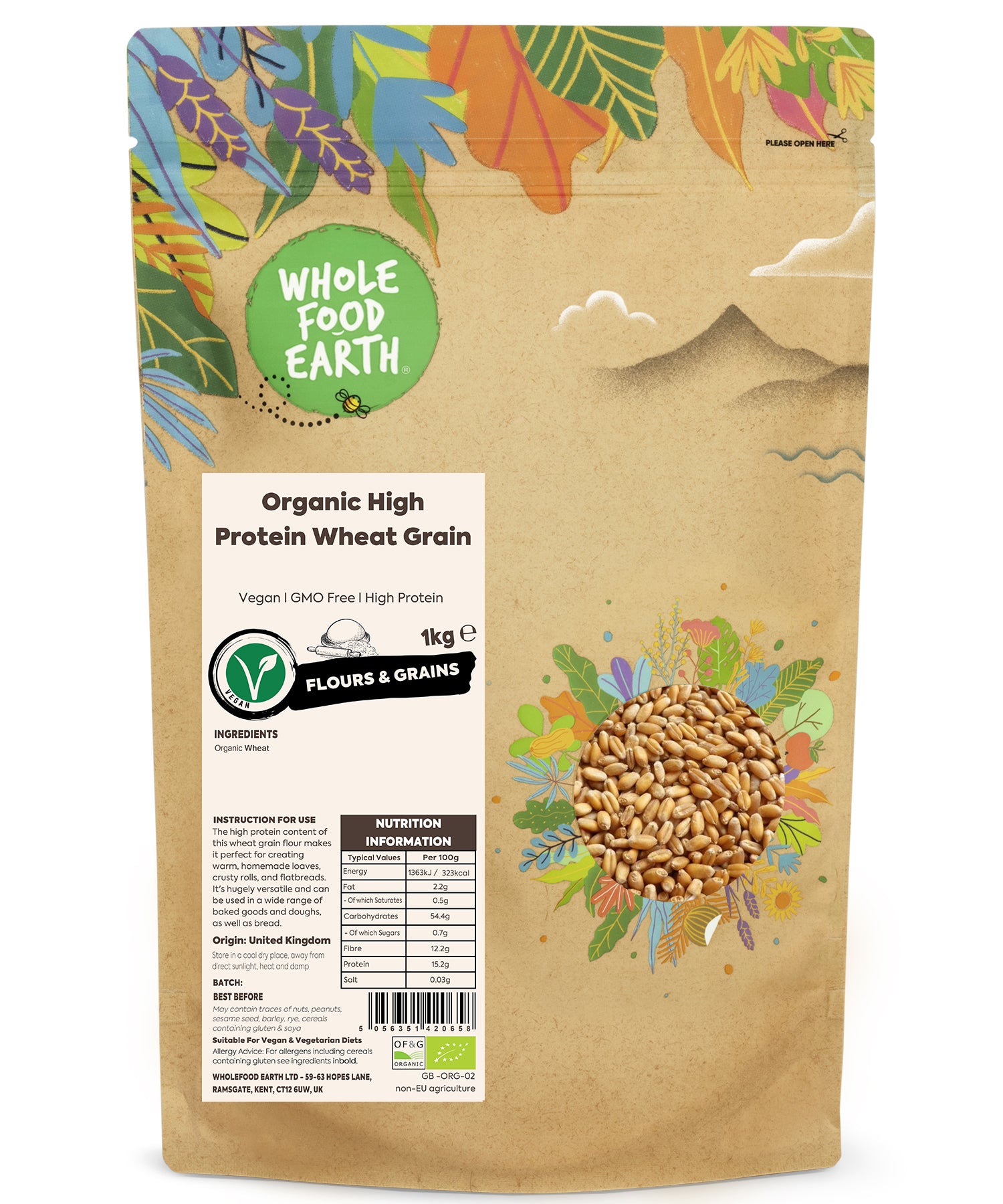 Organic High Protein Wheat Grain Happy Beans